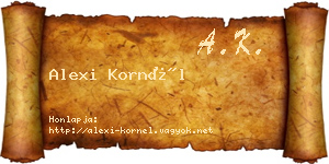 Alexi Kornél névjegykártya
